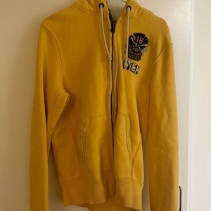 Yellow Abercrombie & Fitch zip up hoodie